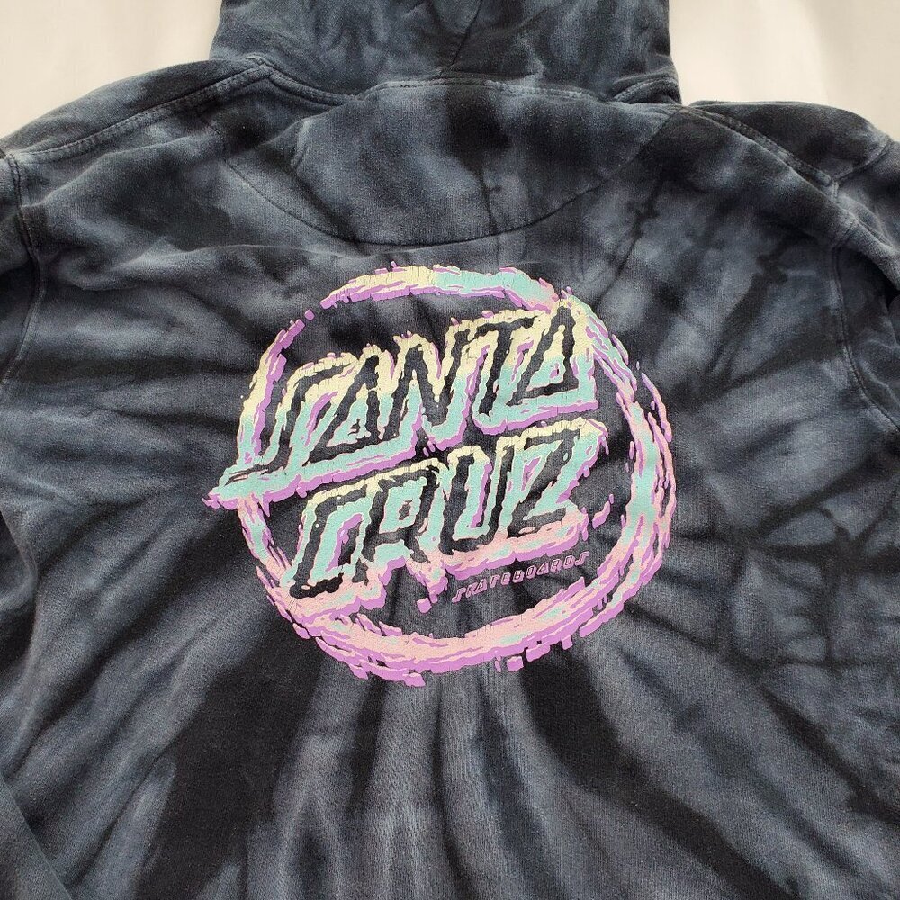 Santa Cruz Skateboards Acid Wash Tie Dye Hoodie Y2K - small - Picture 2 of 9